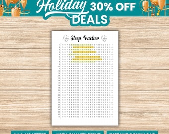 Sleep Tracker Yearly - PRINTABLE Journal Page - Planner Page - Track Sleep - Sleep Log - Sleep Analysis - Sleep Quality - Sleep Cycle