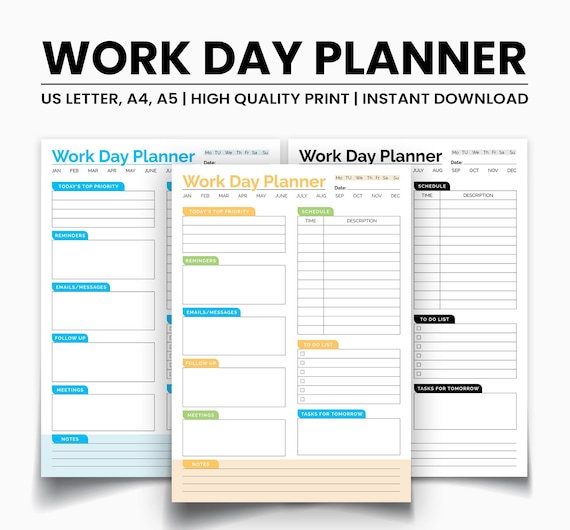 Work Day Planner Notepad | Daily Organizer To Structure Your Day, Boost - View #4
