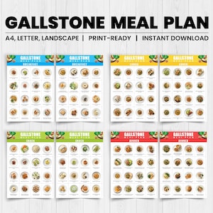 Peut inclure: Plan de repas imprimable pour les calculs biliaires avec un design color&eacute;. Le plan de repas comprend des options de petit-d&eacute;jeuner, d&eacute;jeuner, collation et d&icirc;ner. Le plan est con&ccedil;u pour aider les personnes atteintes de calculs biliaires &agrave; g&eacute;rer leur alimentation.