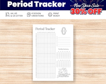 Period Tracker Journal, A Year in Dots, Period Tracker, A4, A5, Letter Journal Page Printable, Period Tracker Digital, Instant Download