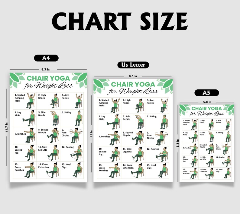 Chair Yoga for Weight Loss – Laminated 6-page Set | Gentle Seated ...