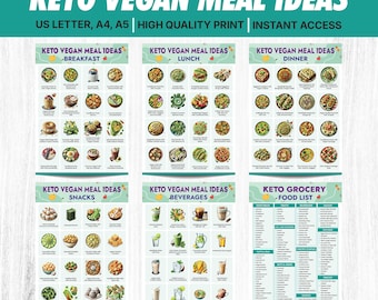 Keto Vegan Meal Plan | Printable Diet Chart | Low-Carb Plant-Based Recipes for Weight Loss