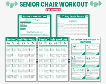Chair Yoga 30-Tage-Trainingsplan für Senioren (PDF Download A4/A5/US Letter)