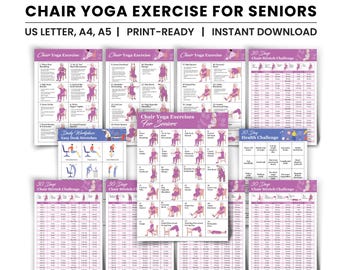 Yoga sentado para personas mayores (imprimible): estiramientos, posturas suaves y reto de 30 días para mejorar el equilibrio y la movilidad.