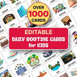 Editable Kids Daily Routine Cards: Montessori Visual Schedule (Digital Download)