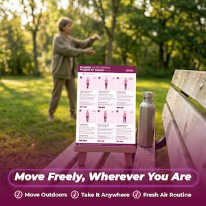 Printable Tai Chi Walking Program for Seniors, Instant Download Senior Exercise Chart, Digital Seated & Standing Mobility Guide image 7