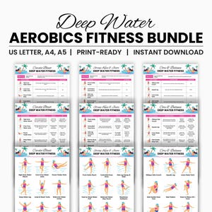 Water Aerobic Exercise Chart: Low Impact Pool Workout (Digital Download)