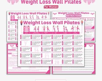 Senior Wall Pilates-Übungen, keine Geräte Stehtraining, PDF zum Ausdrucken für sanfte Kraft und Körperhaltung, Gewichtsverlust