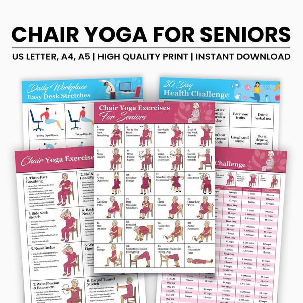 Chair Exercise Chart Pdf Etsy