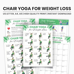 Chair Yoga Workout: 30-Day Seated Exercise Plan (PDF Download A4/A5/Letter Size)