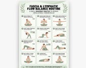 Fascia & Lymphatic Flow Routine Printable, Lymphatic Drainage Exercise Chart, Gentle Stretching Poster, Somatic Movement, Self Care PDF