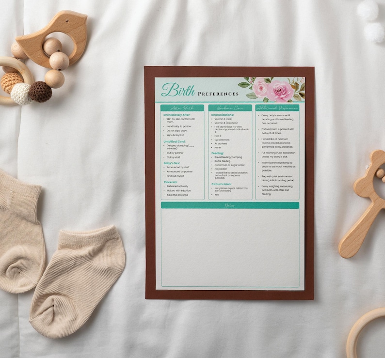Birth Plan Template Printable PDF | Comprehensive Labor & Delivery ...