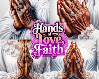 Praying Hands PNG: African American Art, Symbol of Faith (Digital Download)