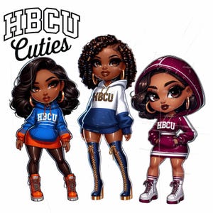 HBCU Cuties 2 | Chibi-Style PNG Images for T-Shirts and More