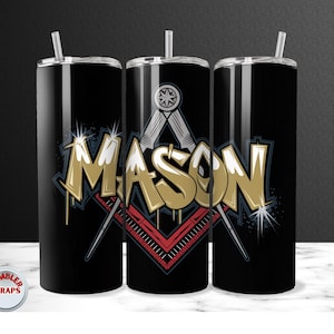 Design del bicchiere da uomo massonico / Carta da parati massonica / Immagine PNG multiuso per bicchieri / Ideale per la festa del papà, compleanni, eventi