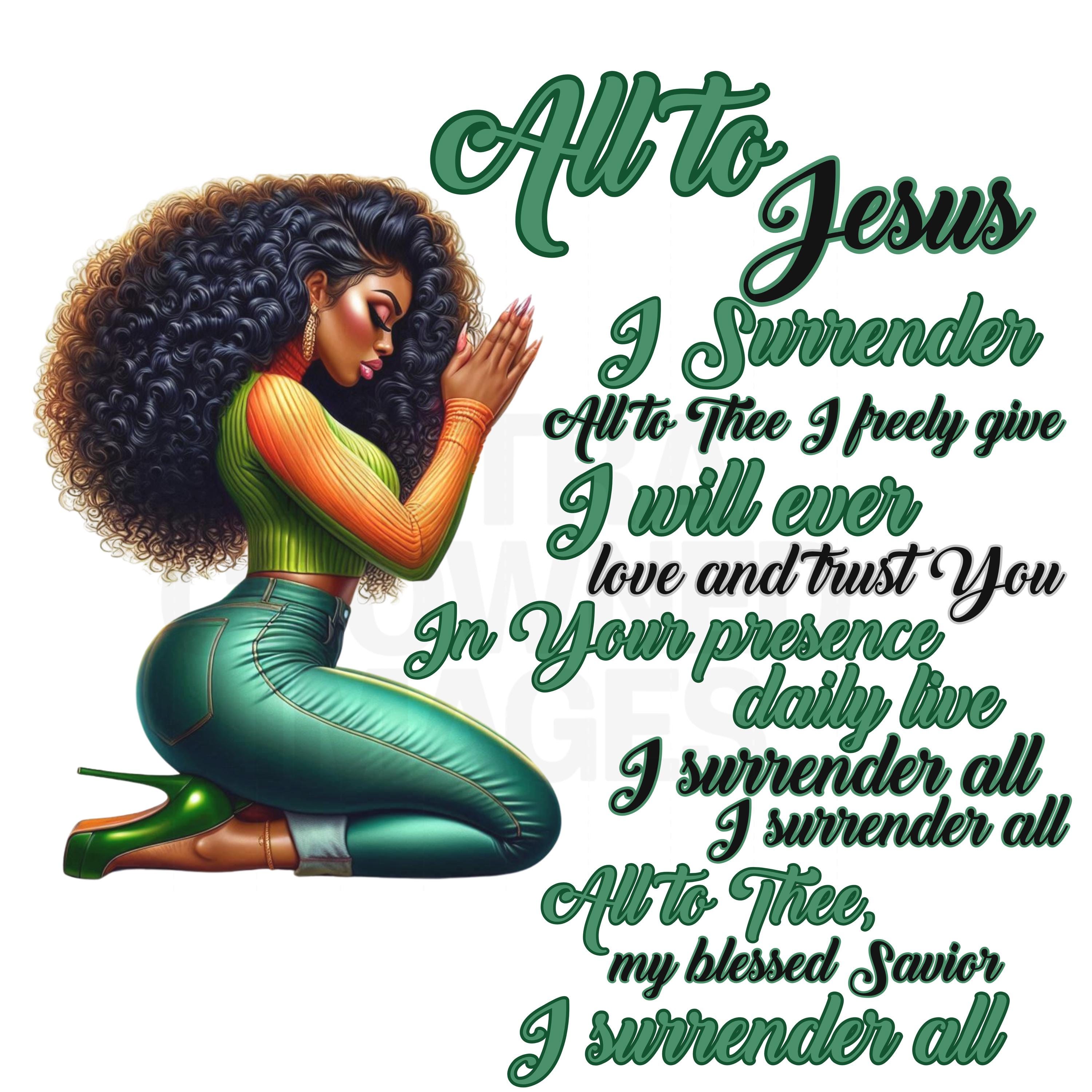 Black Woman Praying Art: Afrocentric Digital Print for Journals (PNG Downloadable Bundle)