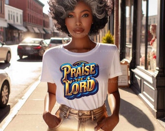 Praise the Lord PNG, Christian Digital Download, Bible Verse Sublimation Design, Religious Faith-Based Clipart