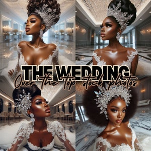 African American Wedding Stock Images - Over the Top Jeweled Hairpieces for Websites & Magazines II