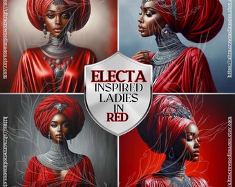 OES Inspired Biblical Ladies PNG: Electa in Red (Digital Download)