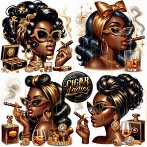 Signore del sigaro - Fumo con classe Immagini digitali JPG Designs