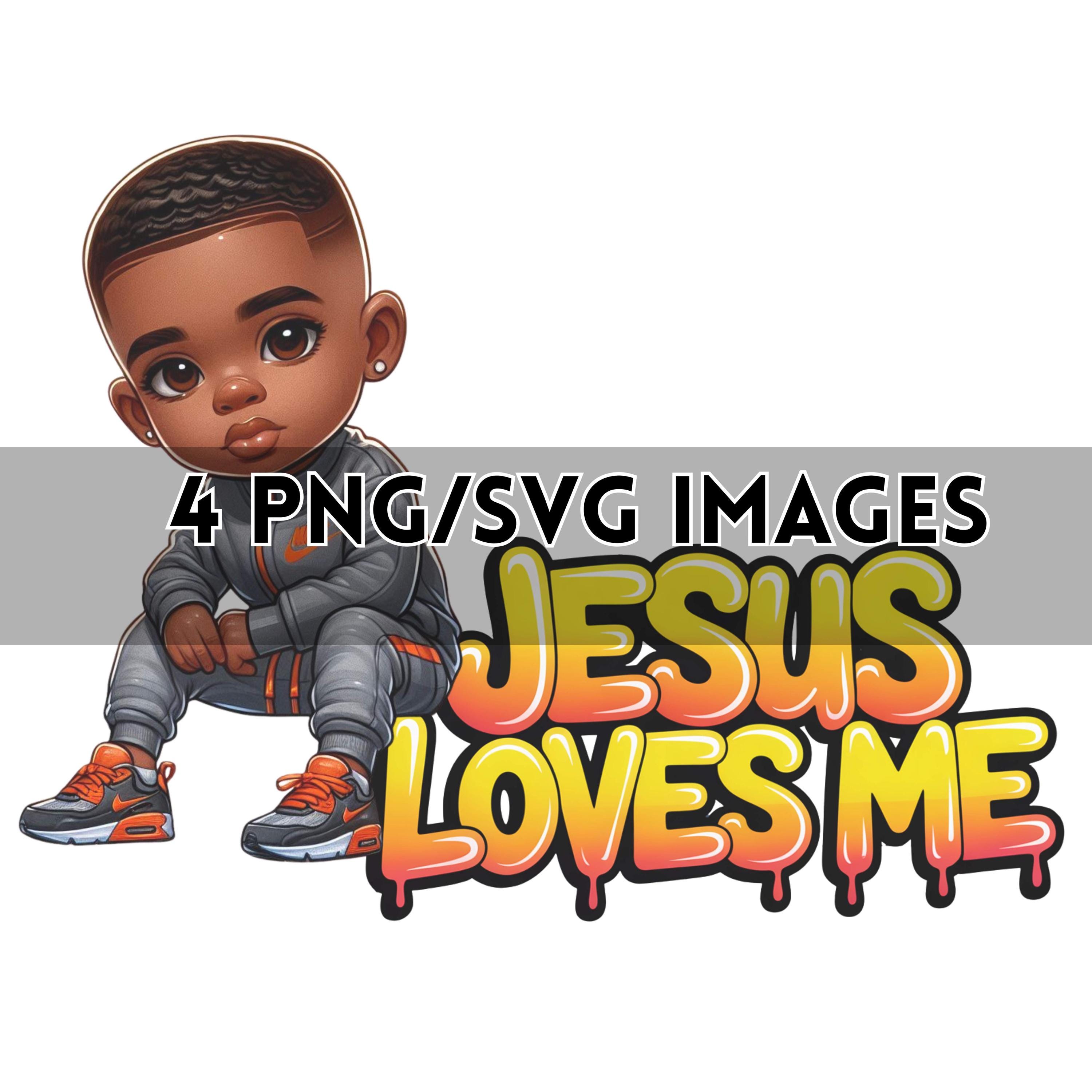 Jesus Loves Me Boys SVG/ PNG Image - Faith-inspired T-shirt Design