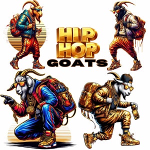 Projekt koszulki Hip Hop GOAT DTG do sublimacji - Projekty koszulek Hip Hop PNG