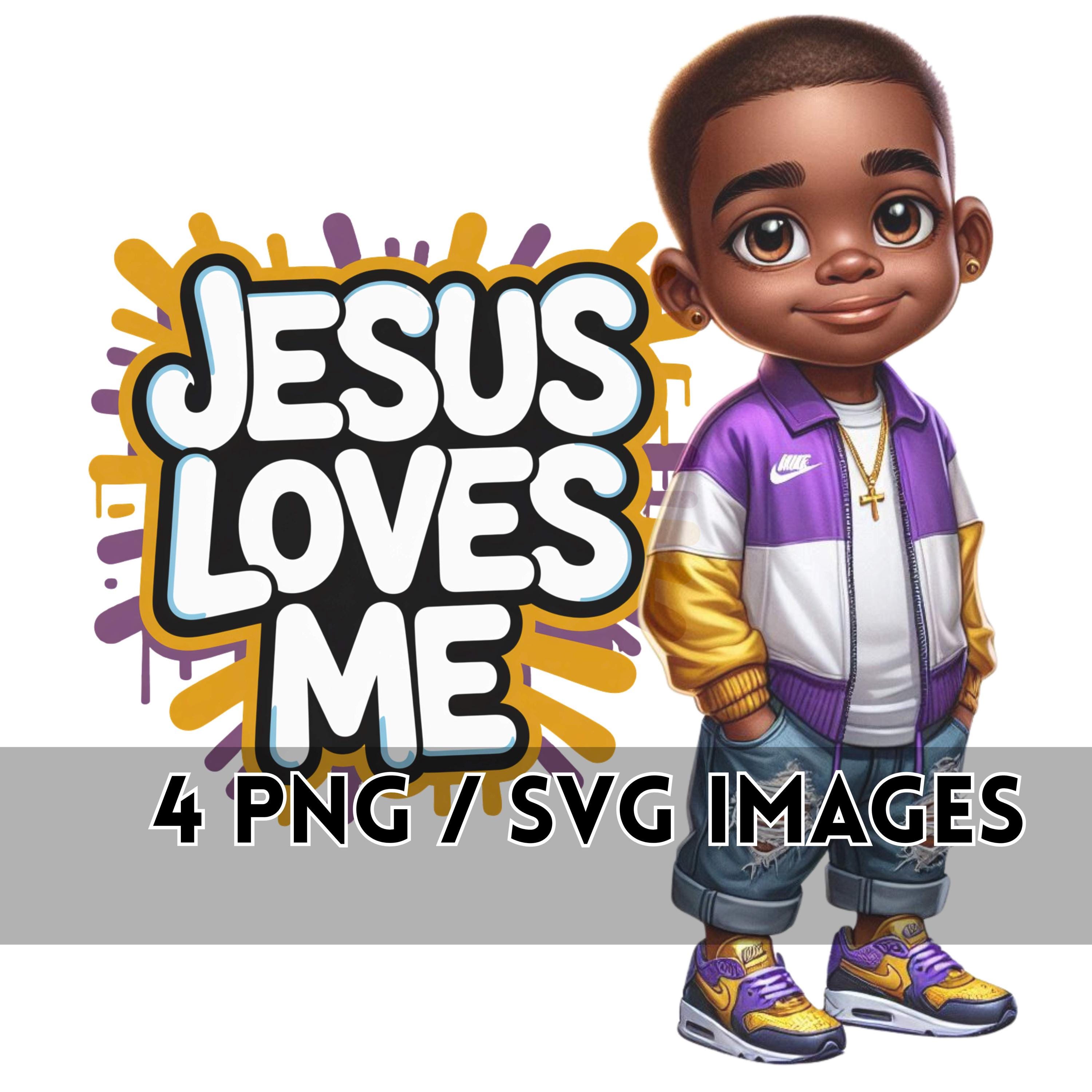 Jesus Loves Me Boys SVG/ PNG Image - Faith-inspired T-shirt Design