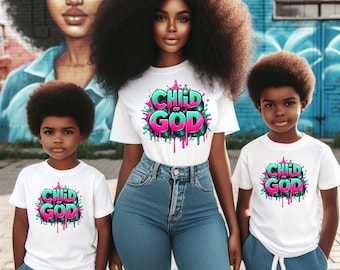Child of God Bright Dripped PNG Image - Faith-Inspired T-Shirt Design