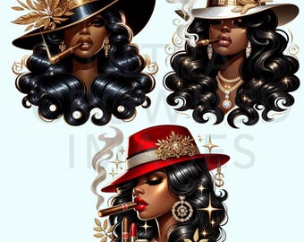 Cigar Ladies 2 - Smoke with Class Digital Images PNG Designs