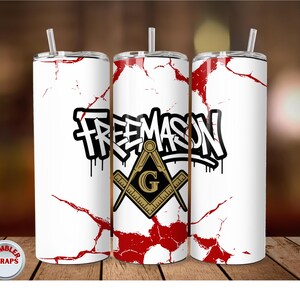 Set di bicchieri Freemason / Freemason / Carta da parati Freemason o immagine PNG multiuso per bicchieri / Ideale per la festa del papà e i compleanni