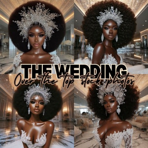 African American Wedding Stock Images - Over the Top Jeweled Hairpieces for Websites & Magazines III