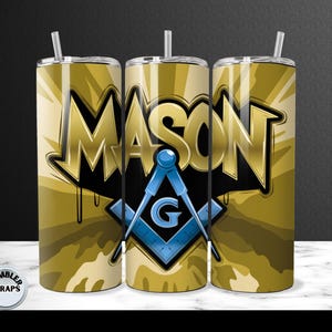 Mason Compass Square Tumbler Wrap: Freemason PNG Image (Digital Download)