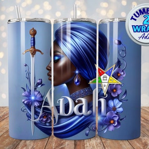 Eastern Star Adah Tumbler Wraps: Heroines OES Design (PNG Digital ...