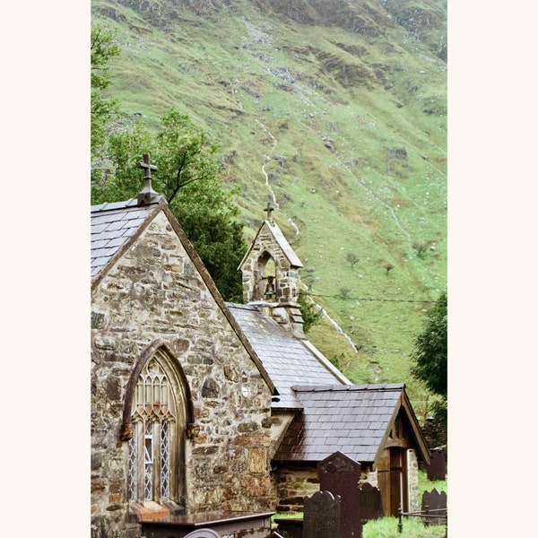 Snowdonia art print, Wales wall decor, travel and nature photography, landscape prints, 35mm film, mountain scenes, North Welsh architecture