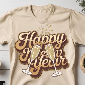Happy New Year 2025 Png, Champagne New Year Png, Hello 2025 Png, Gold Glitters, Cheers to 2025 Png, Family Shirt, New Year Sublimation