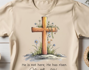 He is Risen SVG PNG, Easter Christian, Cute Christian Shirt, Wildflower Png, Spring Png, Easter Sublimation, Aesthetic Boho, Christian Jesus