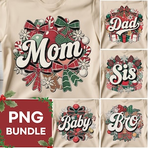 Familie Weihnachten Png-Bundle, Weihnachtsfamilie Shirt Design, Weihnachtsgruppe Png, Mama Papa Bro Sis Baby Png, Weihnachtsgeschenke, Familienausflug Png