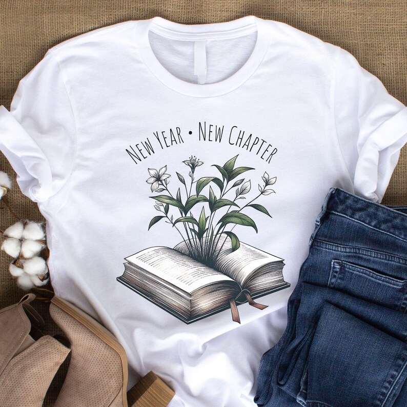 12 New Chapters 365 New Chances PNG, New Year New Chapter Png Svg, Floral Book Png Svg, Retro New Year 2026, New Year 2026 Sublimation