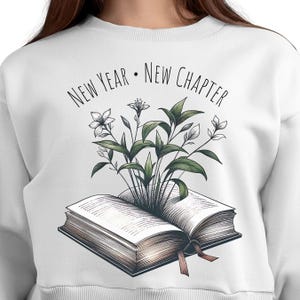 12 New Chapters 365 New Chances PNG, New Year New Chapter Png Svg, Floral Book Png Svg, Retro New Year 2026, New Year 2026 Sublimation