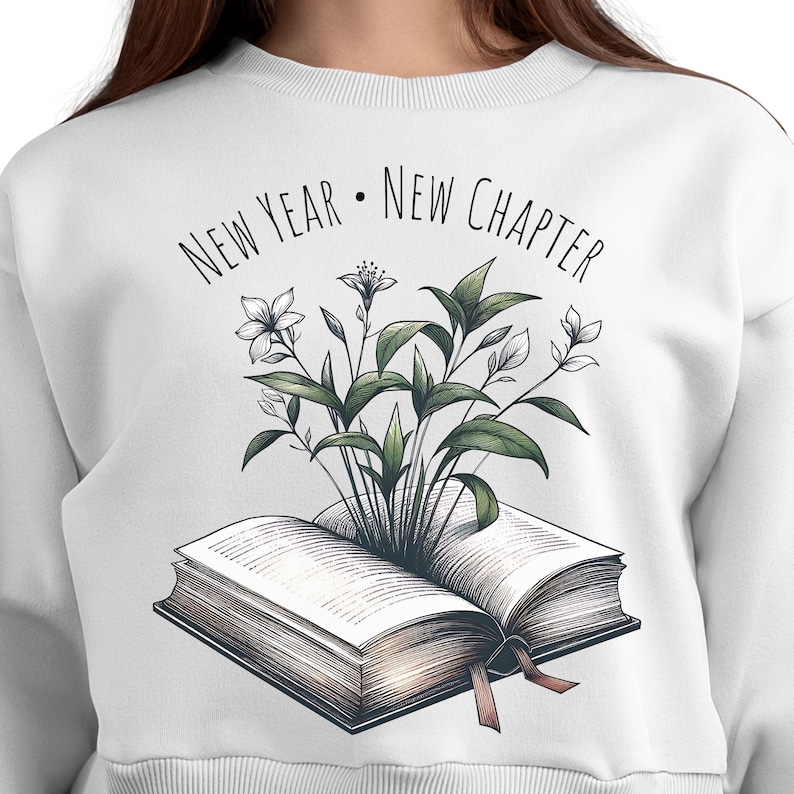 12 New Chapters 365 New Chances PNG, New Year New Chapter Png Svg, Floral Book Png Svg, Retro New Year 2026, New Year 2026 Sublimation