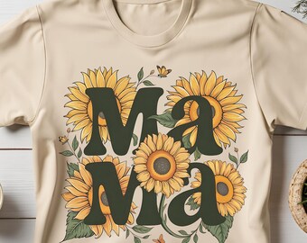 Sunflower Mama Png, Mama png, Boho Floral Mama png, Floral Mama, Floral Spring, Wildflower Preppy Mama, Gift for Mom, Summer Vintage Flower