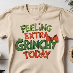 Feeling Extra Grinchy Today, Christmas Comedy Movies Friends Png, Christmas Movie Png, Green Guy png, Retro Christmas Png, Funny Characters