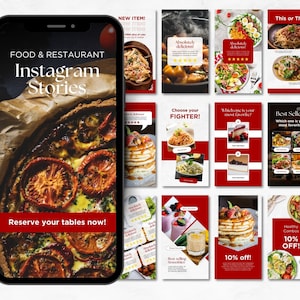 Food Instagram Story, Editable Template, IG Stories Template, Social Media, Blogger, Canva Template, Instagram Story Template, Post Template