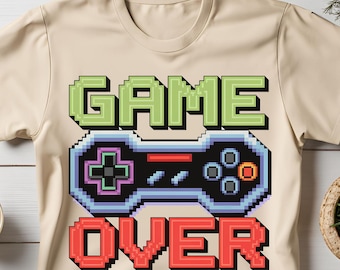 Pixel Game Over Png, Gamer Png, Gaming Controller PNG, Digital Download PNG, Urban Graphics, Digital Gamer, Gaming Lover, Streetwear Png