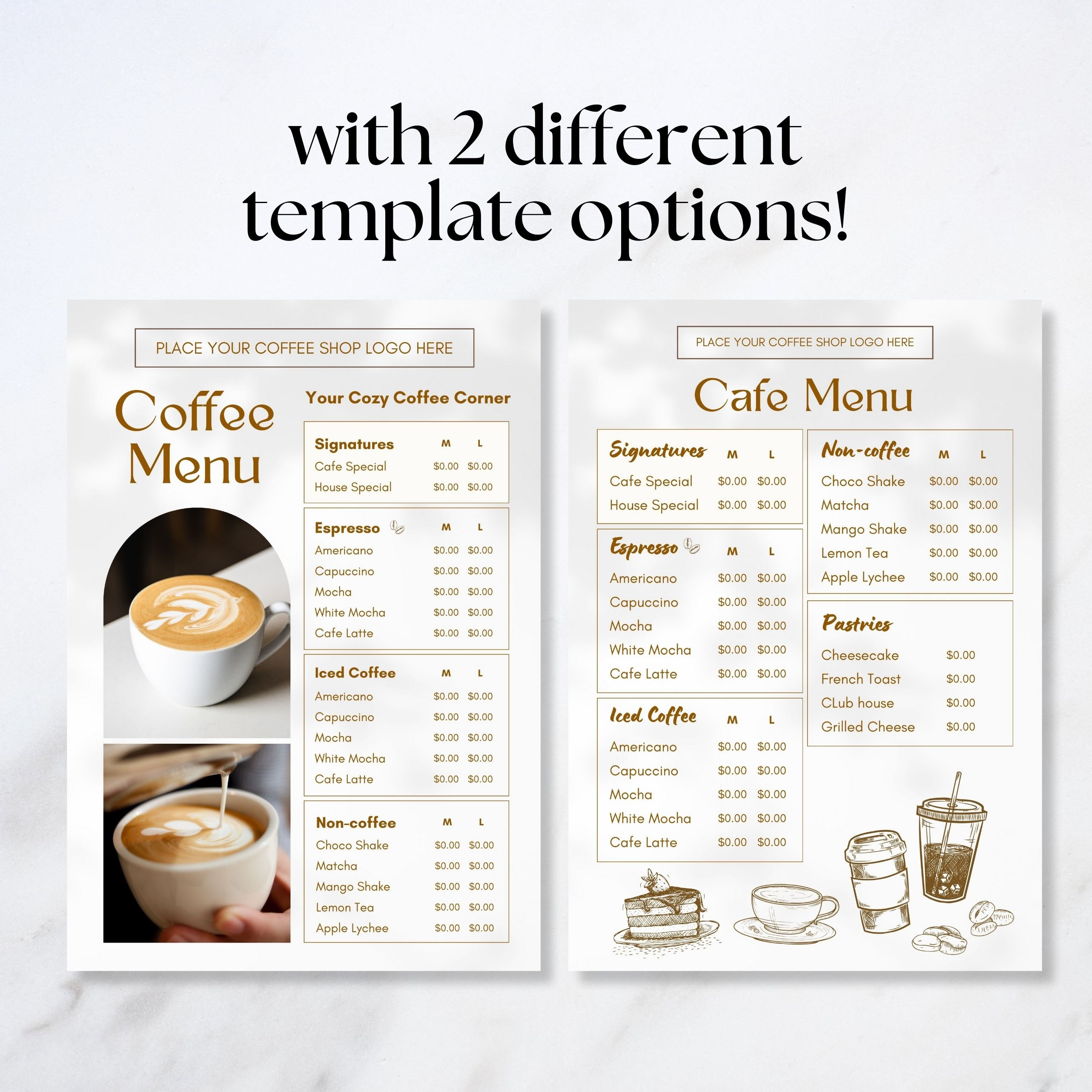 Coffee Shop Menu Template, Menu Board, A4 Size Menu, Canva Template ...