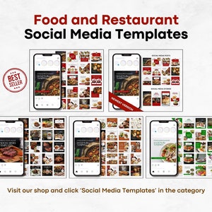 Coffee Shop Template, Instagram Template, Canva Template, Cafe Instagram Templates, Food, Restaurant, Post Template, Social Media Templates