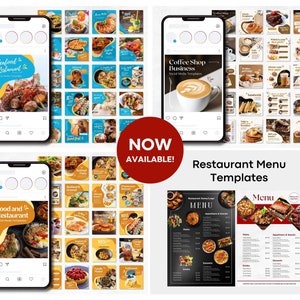 Coffee Shop Template, Instagram Template, Canva Template, Cafe Instagram Templates, Food, Restaurant, Social Media Templates, Post Template