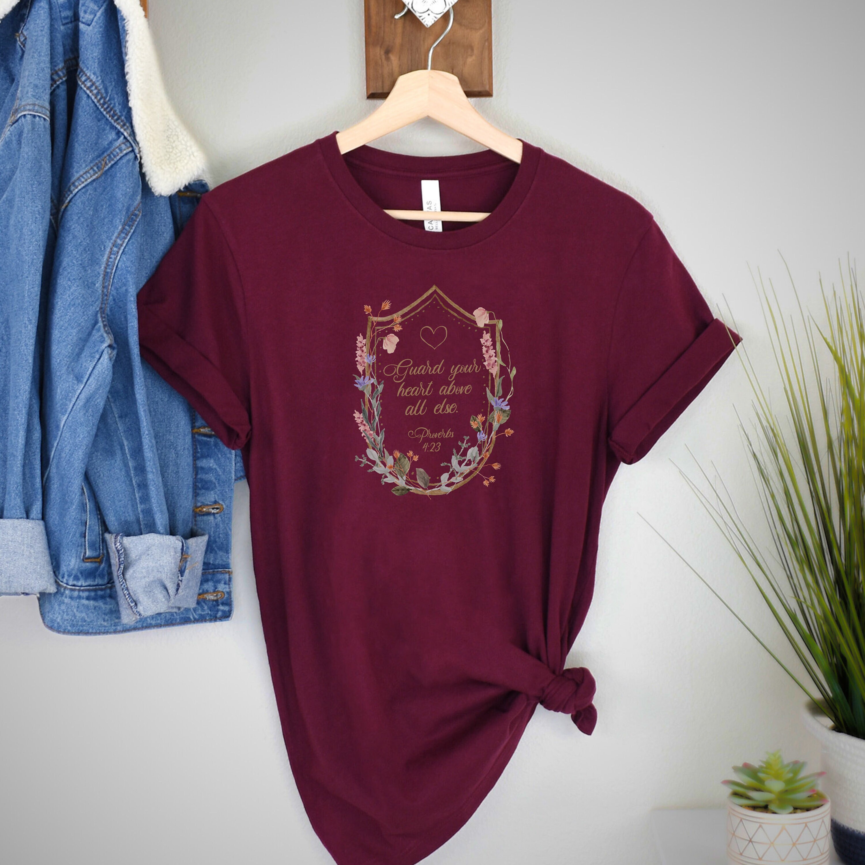 Scripture Tees Guard Your Heart Tee, Bible Verse Teen Girl T, Scripture Tees for Young ...