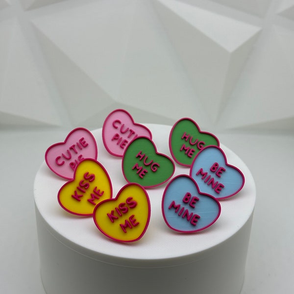 Conversation Heart Earrings | 3D Printed Earrings | 3D Printed Jewelry