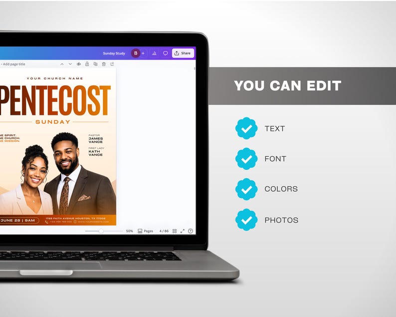 Pentecost Sunday Flyer Template Canva | Holy Spirit Revival Church ...